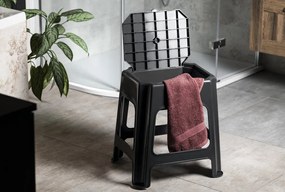 BISK Erga príslušenstvo, kúpeľňová stolička s úložným priestorom 420x365x425 mm, čierna, ERG-08044
