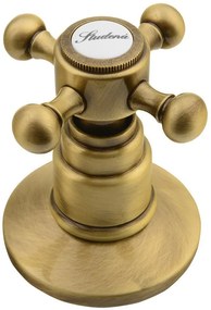 Sapho Sapho, ANTEA trojprvková umývadlová batéria s retro hubicou, s výpusťou, bronz, 3226