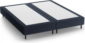 Tmavomodrá čalúnená dvojlôžková posteľ bez čela 140x200 cm Whale – Micadoni