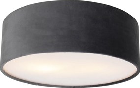 Moderné stropné svietidlo sivé 30 cm so zlatým vnútrom - Drum