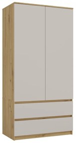 Šatní skříň Malwa SS-90 cm dub artisan/kašmír