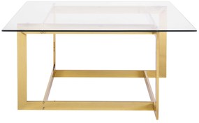 Konferenčný stolík so sklenenou doskou zlatý CRYSTAL Beliani