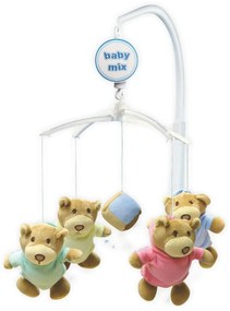 Baby Mix Kolotoč nad postieľku Medvedíky a kocka ,d. 36 cm
