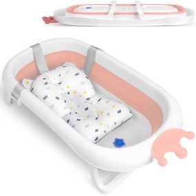 Ricokids Detská vanička s vankúšom RK-280 biela a ružová