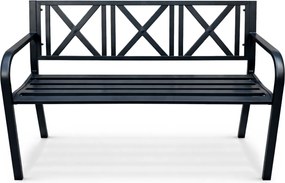 Záhradná lavička Cross 119 cm čierna