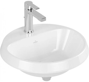 VILLEROY &amp; BOCH Architectura okrúhle zápustné umývadlo s otvorom, bez prepadu, priemer 450 mm, biela alpská, 5A654601