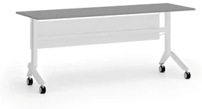 Mobilný stôl PRIMO MOVE, 1800 x 600 mm, biela podnož, grafit