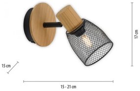 JUST LIGHT. 15191-79 - Nástenné bodové svietidlo TAMIS 1xE14/10W/230V borovica