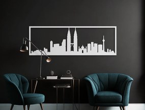 drevko Obraz Kuala Lumpur panoráma Rozmer obrazu: 29,5 x 89 cm, Farba dekorácie: Čierna