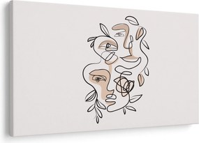 Obraz - Line art tváre (90x60 cm)
