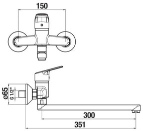 JIKA H3112E70042401 - Umyvadlová batéria TALAS 15x35,1 cm lesklý chróm