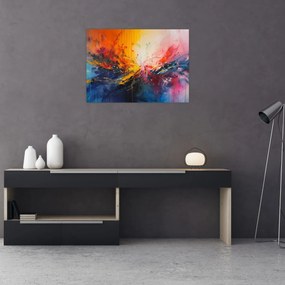 Sklenený obraz - Farebná abstrakcia (70x50 cm)