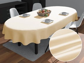 Biante Saténový oválny obrus polyesterový Satén LUX-032 Krémový 120x140 cm