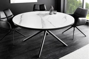 Rozkladací jedálenský stôl Mikado 46503 120/160x90cm Ceramik white marble  - Komfort-nábytok