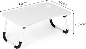 Stojan na notebook skladací nočný stolík 60x40 cm biely ModernHome