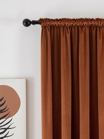 Zamatové zatemňovacie závesy Cesar terakota - 140 x 280 cm (2ks) - riasiaca stuha