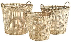 MADAM STOLTZ Úložný kôš Round Bamboo S