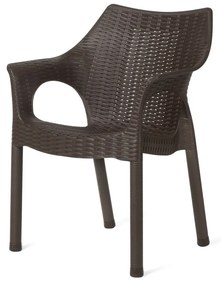 Ratanové kreslo Cambridge Dark Brown 61 x 54 x 80 cm