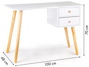 Moderný počítačový stôl 2 zásuvky