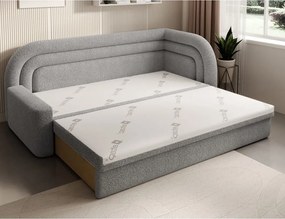 Sivá rozkladacia/s úložným priestorom pohovka z textílie buklé pravý roh 223 cm Fabillo – ELTAP