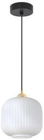 Závesné svietidlo Riffle 2, 1x biele sklenené tienidlo, b/g