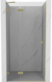 Mexen, Mexen Lunar výklopné sprchové dvere ľavé 115 cm, transparentné, brúsené zlato - 834-115-000-55-00-L