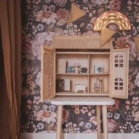 Tapeta kytica kvetov tmavá 280x100 cm