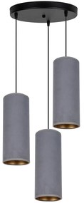 Luster na lanku AVALO 3xE27/60W/230V pr. 35 cm šedá