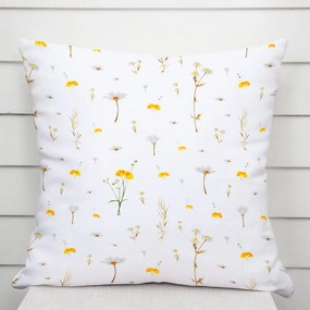 Biante Bavlnená obliečka na vankúš Sandra SA-497 Žlté bylinky na bielom 60 x 60 cm