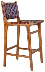 Hnedá barová stolička z teakového dreva 101 cm Perugia – House Nordic