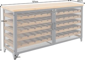 Dizajnová vitrína na víno Winebar 127 cm jedľa