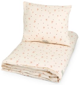 Svetložltá/ružová detská obliečka na jednolôžko z Bio bavlny 140x200 cm Bows – Cam Cam Copenhagen