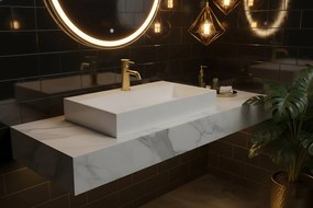 Rea Goya konglomerátové umývadlo, 70 x 46 cm, biela, REA-U8902