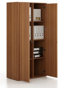 Kancelárska skriňa FRAME, 2x dvere, 872 x 450 x 1735 mm, zámok PUSH-lock, orech