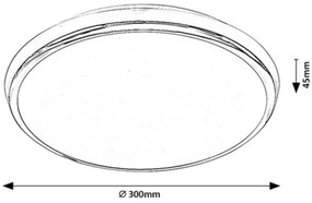 Rabalux 3464-LED RGB Kúpeľňové stropné svietidlo BALTHASAR LED/18W/230V IP44 +DO