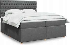 vidaXL Boxspring posteľ s matracom tmavosivá 200x200 cm látka