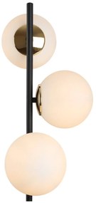 Stojacia lampa Florence, 3x biele sklenené tienidlo, B/G