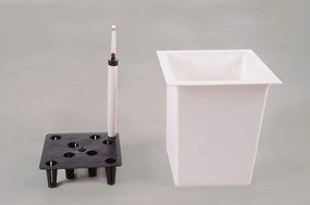 Kvetináč BLOCK, pozink, výška 80 cm, biely, vr. zavlaž. systému