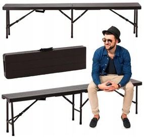 Skladacia cateringová lavica 180 cm - hnedá