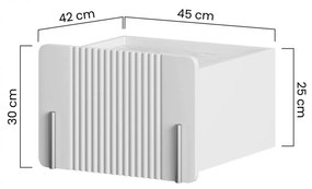 Nočný stolík na stenu Malmi 45 cm - kašmírová / crema bianca / čierna
