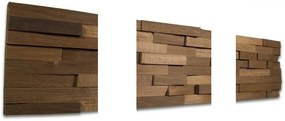 SPLITT MINI WOOD, DUB TERMO, 8 radov, štiepaný obklad - balenie obsahuje 3 kusy panelov (180 x 180 mm)
