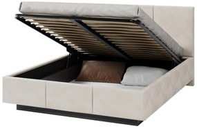 Čalúnená posteľ s vysokým čelom Avero 180x200 - krémová