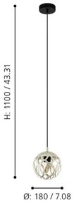 Eglo 99071 - Luster na lanku MIRTAZZA 1xE27/60W/230V