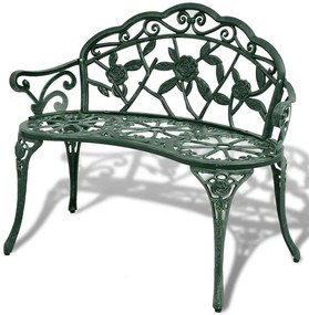 vidaXL Záhradná lavička 100 cm, odlievaný hliník, zelená