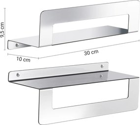 Gedy Gedy, CLEO polica s držiakem uterákov 300mm, nerez lesk, 2019133