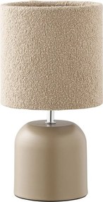 Béžová kovová stolová lampa s textilným tienidlom (výška 24 cm) Morley – House Nordic