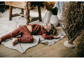 Béžový prateľný ručne tkaný bavlnený detský koberec 120x180 cm Monstera Natural – Lorena Canals