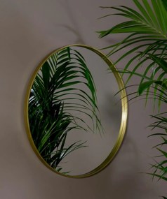 Okrúhle nástenné zrkadlo ANTIQUE GOLD,  50 cm