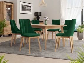 Rozkladací stôl Botiler 140x80 so 6 stoličkami ST97 07, Farby: natura, Potah: Magic Velvet 2225