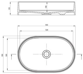 Deante CQS_SU6S - Umývadlo na dosku SILIA 35x55 cm granit/metalická sivá